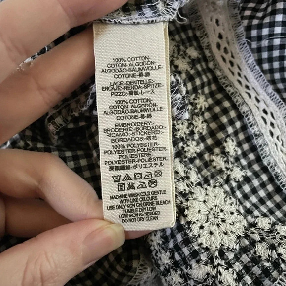 Women’s Free People Sunny Day Mini Summer Plaid Embroidered Shift Sundress Med - Picture 13 of 13